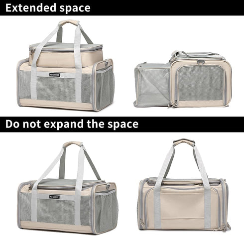 15 lbs, Airline Approved Pet Carrier for Cats and Small Dogs up to Breathable Mesh, Portable Travel Bag for Bearded