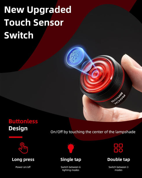 Rechargeable,IPX6 ROCKBROS Bike Tail Light Smart Brake Sensing Rear Bike Light Led Bike Lights,Type C USB Waterproof