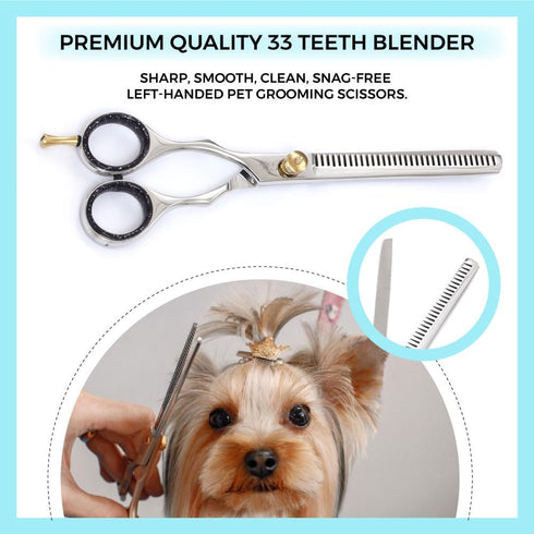 Set Left-Handed Pet dog Grooming Scissors Pro-Grade Curved Shears for Dogs Cats - Precision Crafted Sharp Blades