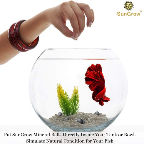 SunGrow Calcium-rich Balls for Betta, 0.5” Water Conditioner with Beneficial Elements, 20 Balls per Pack
