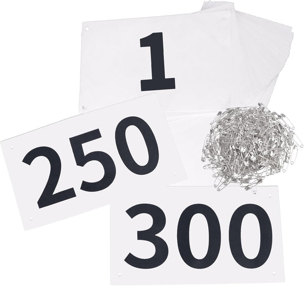 TRIWONDER Tyvek Running Bib Competitor Numbers with Safety Pins, Running Numbers Paper