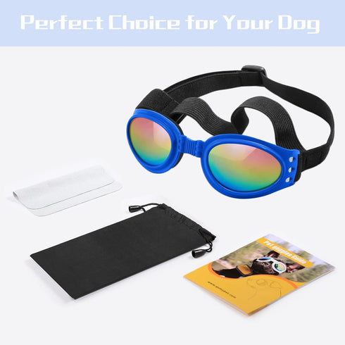 QUMY Dog Sunglasses - Goggles for Medium Large Breed Dogs, Eye Protection for Motorcycle, Car, and Swimming