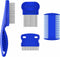 4 Pack Flea Lice Comb - Stainless Steel Dog Cat Grooming Combs with Rounded Teeth, Double Sided Professional Dematting