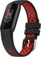 NINKI Sport Fitbit Luxe Bands for Women, Silicone (Black+Red), Cute Small Replacement Bands for Fitbit Luxe Watch
