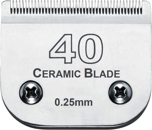 #40 Blades Dog Grooming Clipper Replacement Blades - Compatible with Andis/Wahl/Oster, Detachable Ceramic & Stainless