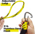 316 (1, 7 Single Hook Bungee Dock Lines Heavy-Duty Elastic Mooring Ropes for Boats, PWCs & Kayaks | Adjustable PVC