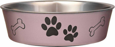 Loving Pets Bella Dog Bowls, Stainless Steel Dog & Cat Bowls, Spill Proof Dog Food Bowl, Large 35-65 lbs, Grape