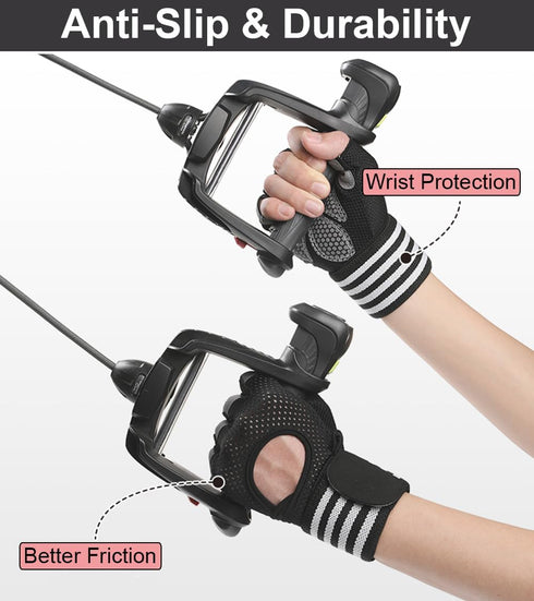 SUJAYU Workout Gloves for Men Workout Gloves Women, Wristband Weight Lifting Glove Breathable, Silicone Anti-Slip