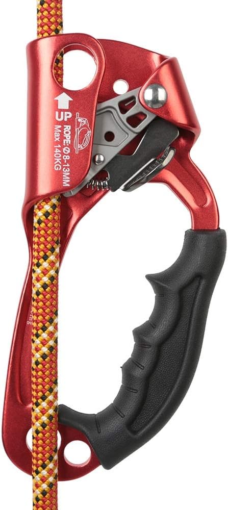 SRT Climbing Hand Ascender, Aviation Light Alloy Ergonomic Rappelling Gear for Left Handed Arborist