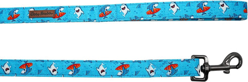 Holiday Durable Shark Print Dog Leash, Heavy Duty Comfortable Padded Leash for Small Medium Large Dogs