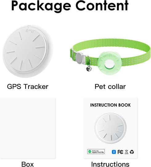 ZFSJTAG 1 Cat GPS Tracker, Cat Tracker Compatible with Apple Find My App (Only iOS), No Monthly Fee, Waterproof