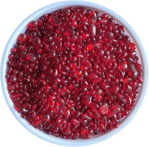 Clear Glass Stone Bulk 1 LB, Glass Beads Gems Marbles for Aquarium, Fish Tank, Garden Decor