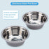 Pet Bowl, Double Cat Dog Waterer Bowls, Stainless Steel Elevated Feeder with Non-slip Raised Stand for Small Dogs Cats