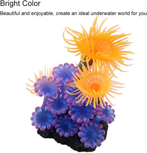 TOPINCN Artificial Coral, Luminous Silicone Coral Sea Anemone for Fish Tank Landscape
