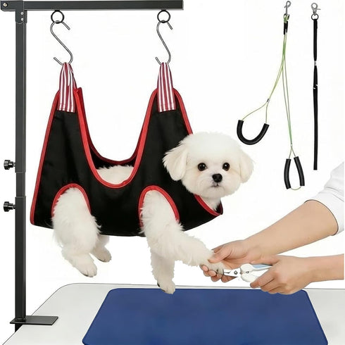 Dog Grooming Arm with Clamp, Adjustable Height 26"-40", Pet Grooming Table Arm