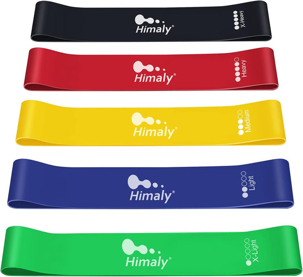 Resistance Bands Loop Exercise Bands Set with 5 Different Resistance Levels, Elastic Bands for Training, Set of 5 Pcs