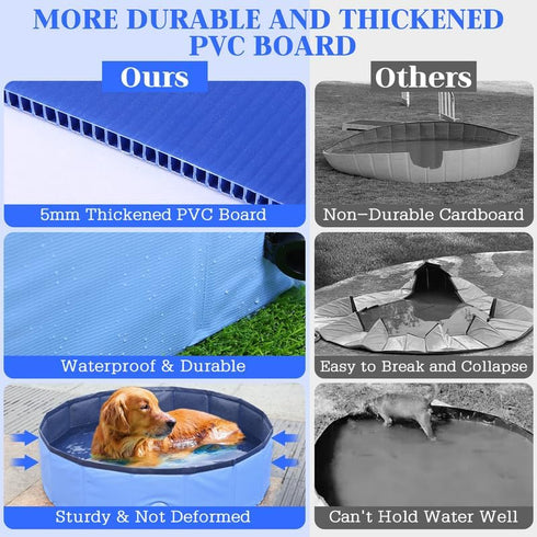 Swimming 71 12 Eooqi Foldable Dog Pool, Portable Pet Bath Tub and Kiddie Pool, Collapsible Bathtub for Puppies, Small
