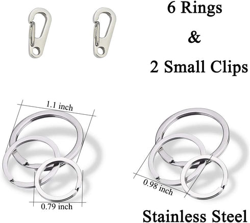 IVIA Dog Tag Clips, 2 Pack, 304 Stainless Steel Quick Clip with Rings for Small Pet Collars and Harnesses (Grey)