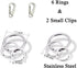 IVIA Dog Tag Clips, 2 Pack, 304 Stainless Steel Quick Clip with Rings for Small Pet Collars and Harnesses (Grey)