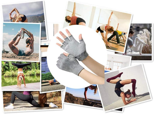 YL TRD V Non Slip Fingerless Yoga Gloves - 2 Packs of Workout Gloves