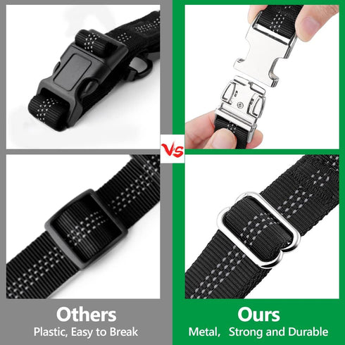 Plutus Pet Dog Seat Belt for Car Headrest, Reflective and Adjustable Restraint with Elastic Bungee for Safety, Vehicle