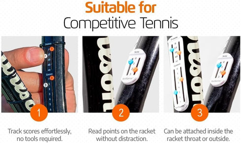 Tennis Score Keeper for Racket and Paddle Easy-to-Mount Point Tracker for Recording Points Games and Sets