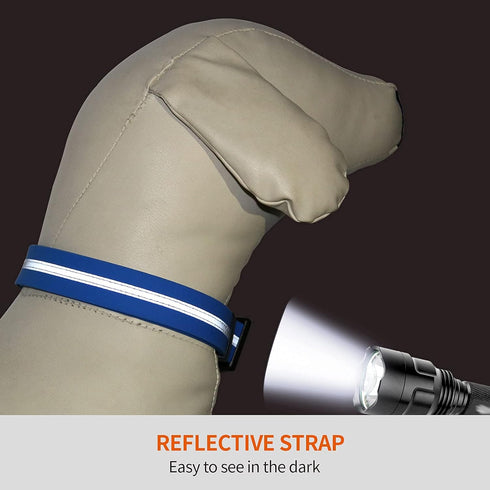 NIMBLE Dog Collar, Waterproof Adjustable PVC & Polyester with Reflective Cloth Stripe - Sizes S/M/L, Blue