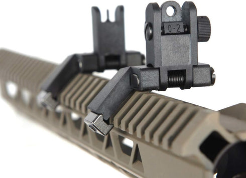 Ultralight 45 Degree Offset Flip Up Sight, Rapid Transition Front and Backup Rear Sight