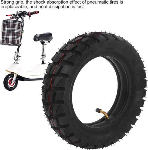 VGEBY Electric Scooter Tire, 10in Shock Absorption Inflatable Rubber Tyre Replacement 255x80