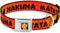 Dog Collar Seatbelt Buckle, Lion King Hakuna Matata, Sunset Oranges, Black, 9 to 15 Inches, 1.0 Inch Wide (DC-WDY030-S)