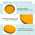 Silicone Cat Food Bowl Set: 2 Shallow 7in Wide Cat Plates for Kittens & Dogs, Non-Slip Round Yellow