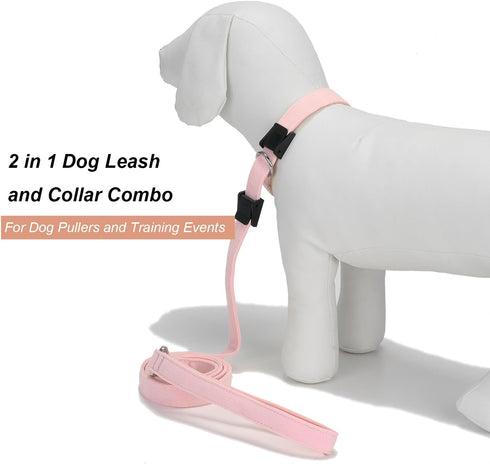 YUDOTE Slip Lead Dog Leash, Soft Corduroy 6 FT Training Leash for Medium Large Dogs, No Pull with Padded Handle - Light