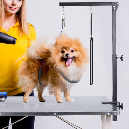 Dog Grooming Arm with Clamp - Heavy Duty Pet Grooming Table Arm with Grooming Hammock, Loop Noose, 36" Adjustable for