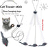 YUGYUJ Cat Toy Rope Mouse Play Supplies, Hanging Retractable Cat Catching Mouse Toy, Funny Door Hanging Bouncing Mouse Retractable Plush Mice Cat Interactive Toy (Black)