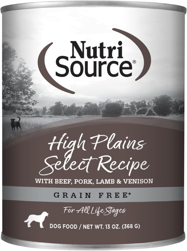 NutriSource High Plains Select Grain Free Wet Dog Food, Beef, Pork, Lamb,