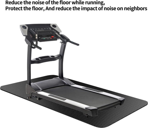 Large Fitness Mat for Home Gym, Rubber Workout Mat, Cardio, Treadmill, Exercise Bike, Yoga, Weightlifting