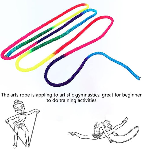 Gymnastics Sports Rope, 2.8m Arts Training Jumps Rope, Rhythmic Gymnastics Equipment, Solid Colorful Rope