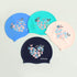 Swim Cap for Women, Silicone Swimming Cap with Flower Printed Design for Long Hair