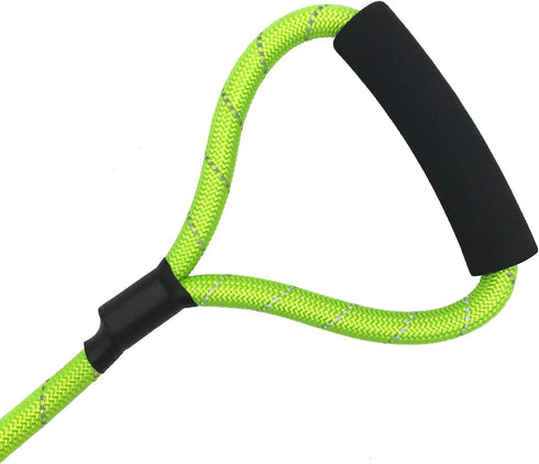 Reflective Nylon Dog Rope Lead - Training Dog Leash with Soft Handle - 8-20 FT Long Green (Dia: 0.5" 8FT)