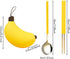 Dexprosy Set Creative Travel Cutlery with Banana Case - Reusable Stainless Steel Spoon, Chopsticks, and Portable