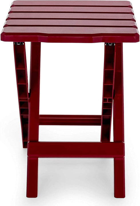 51684 Camco Red Regular Adirondack Portable Outdoor Folding Side Table, Perfect for The Beach, Camping, Picnics