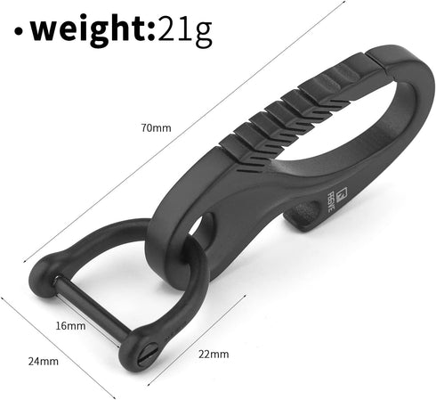 TISUR Titanium Carabiner Key Holder - Anti-Lost Quick Release Heavy Duty Bottle Opener Car Key Chain for Men