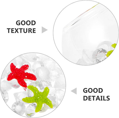 50g Cabilock Betta Fish Hiding Hideaway Aquarium Decor with Shelter, Sea Star and Rhinestones, Tropical Fish Tank