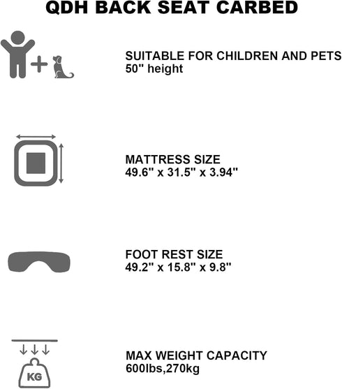 2 Car Air Mattress Portable Car Bed Back Seat Camping Bed Inflatable Dog Bed for Car Universal SUV Camping Mattress