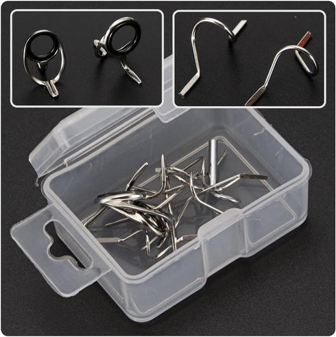 Fly Fishing Rod Building Kit, 11Pcs Rod Tip Eye Rings Repair Kits, Fishing Rod Guides Top Tip Deep Sea Rod Guide Ring