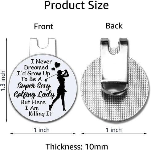 Hafhue I Never Dreamed I'd Grow Up to Be A Super Sexy Golfing Lady Ball Marker with Magnetic Clip