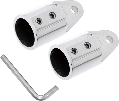 SHENGHUISS Bimini Top Cap Eye End - Boat Fitting Stainless Steel 316 Round Tubing Marine Hardware with L Shape Hex Key