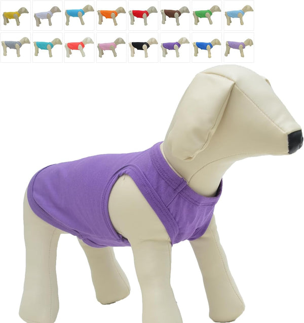 Dog Clothing Blank T-Shirt Tanks Top Vests for Small Medium Large Dogs, 100% Cotton Summer Vest (M, Purple)