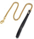 Gold Dog Chain Leash, Stainless Steel Metal Chain, 10mm/14mm Curb Cuban Link, 3FT 4FT 5FT with Genuine Leather Handle