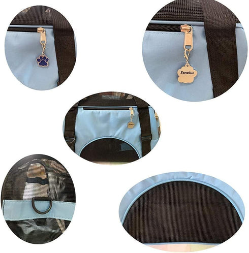 Soft-Sided Cat Carrier, Portable Foldable Pet Travel Carrier for Cats and Dogs, Airline Approved, Small Blue